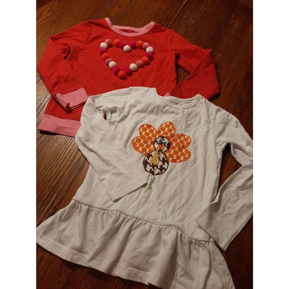 Girls Size 6-8 Long Sleeve Pullover Shirt Play Clothes Lot